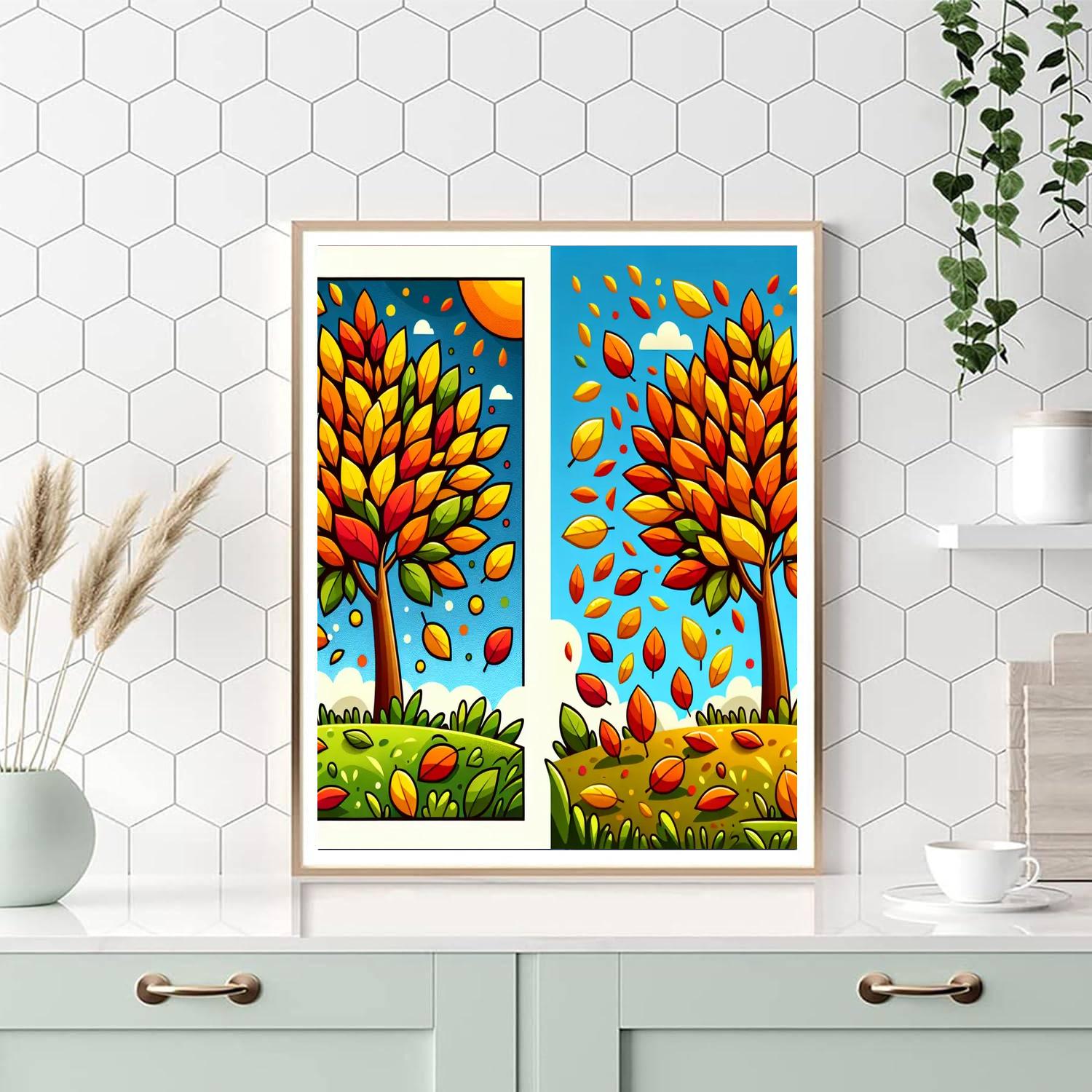 Bright Autumn Leaves Paint By Color