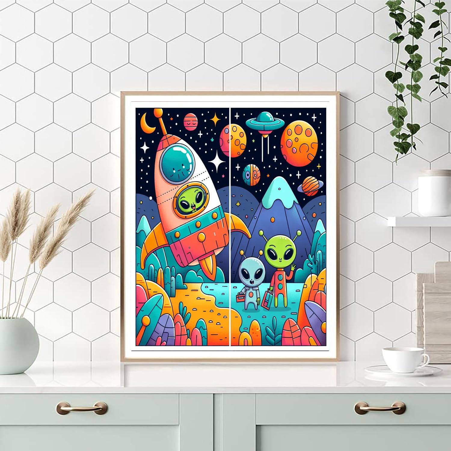 Alien Adventure Quest DIY Paint By Numbers