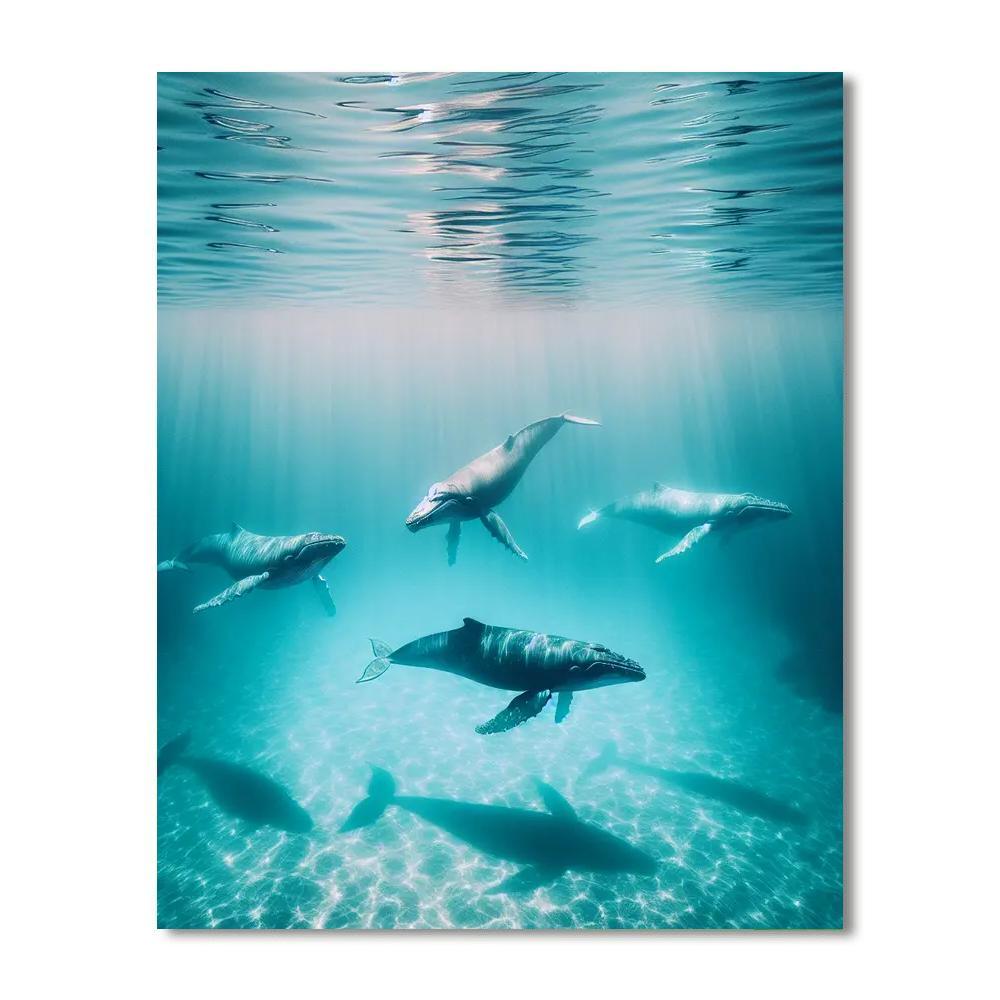 Melodic Whales In Symphony Painting By Numbers Kit