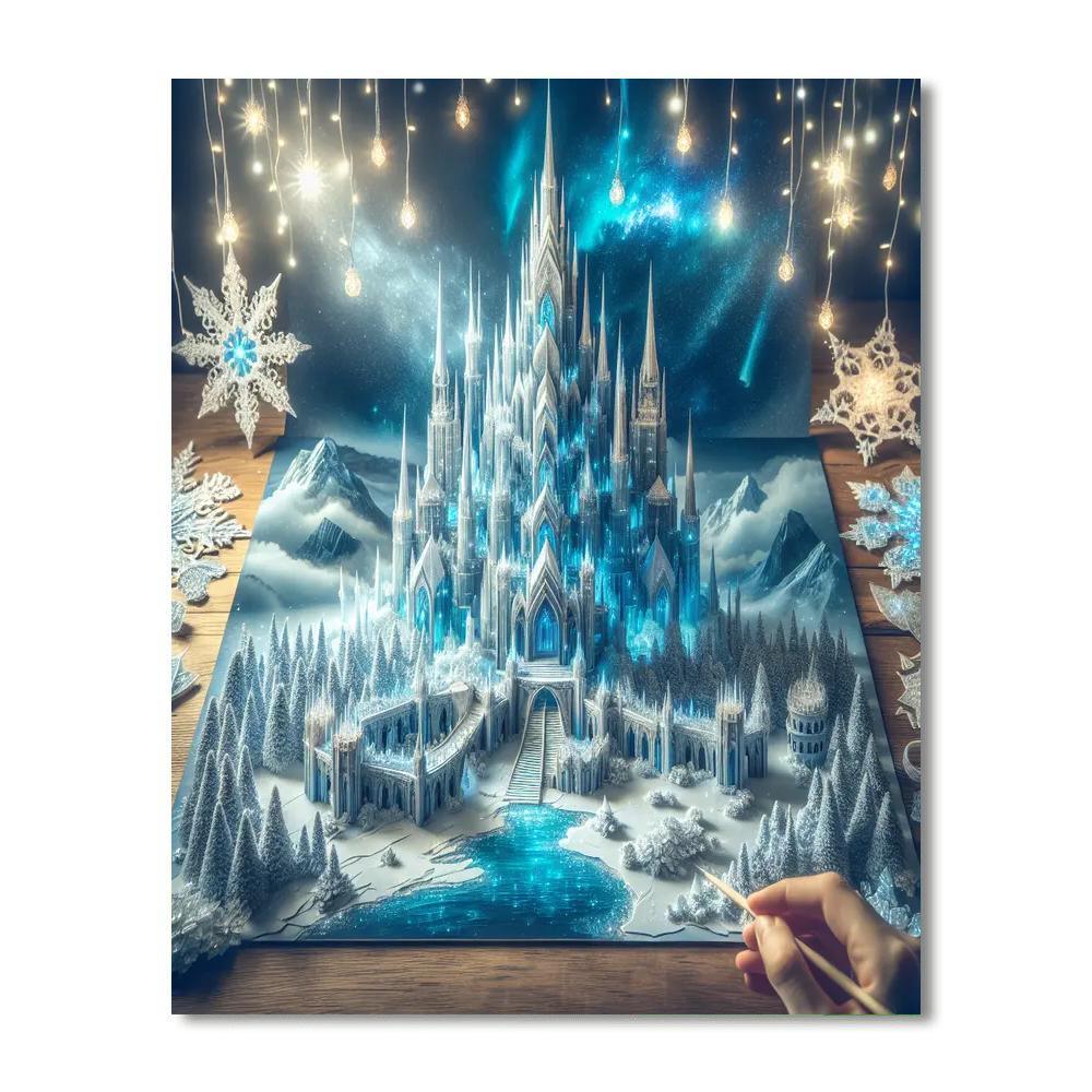 Ethereal Ice Castle Realm Painting Number Kit