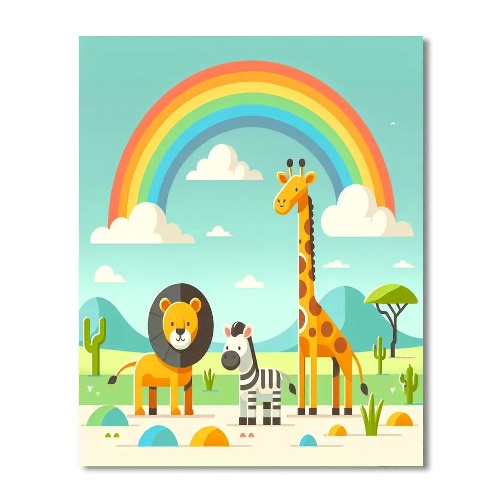 Nature's Rainbow Safari Paint By Number