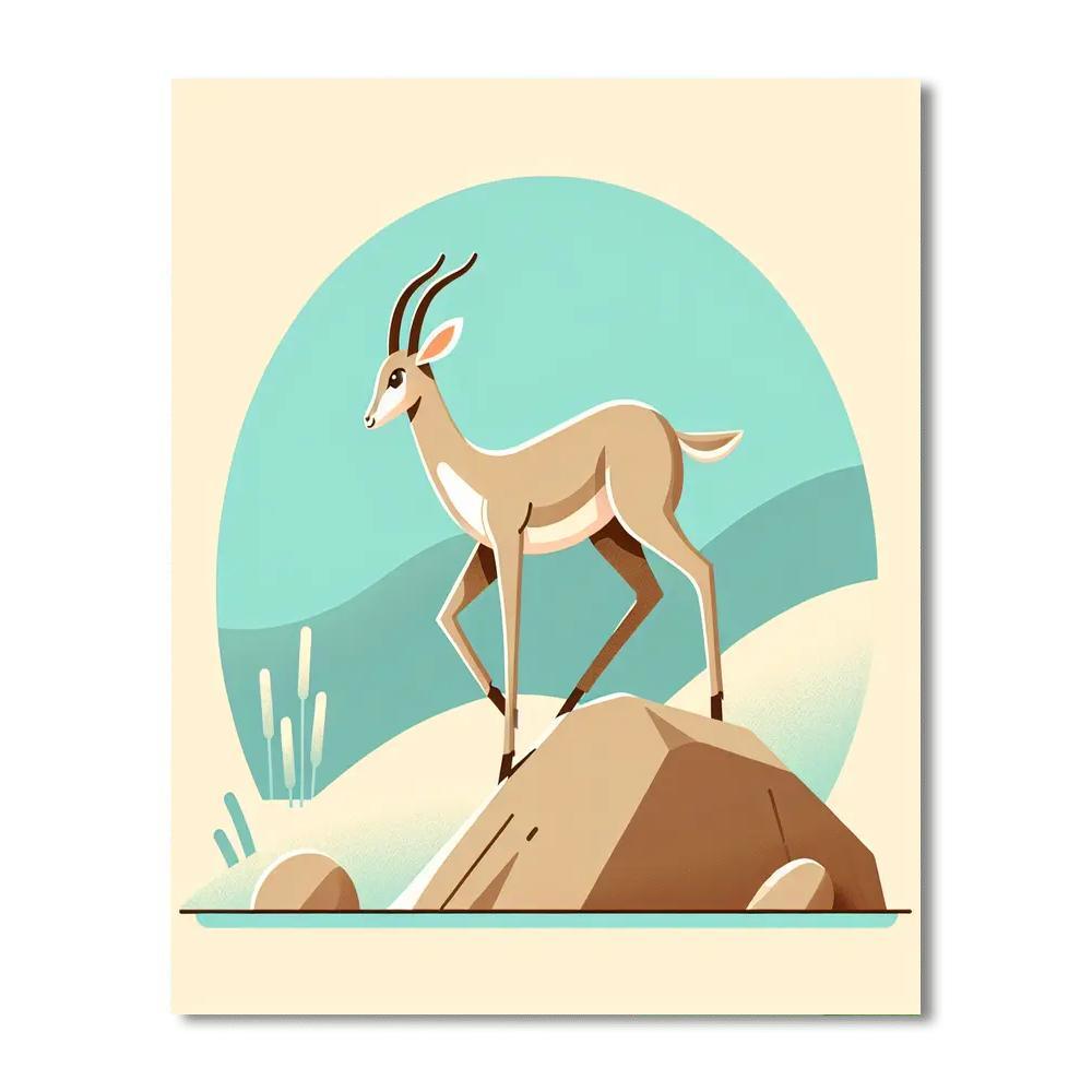 Adventurous Antelope Ascent Number Painting