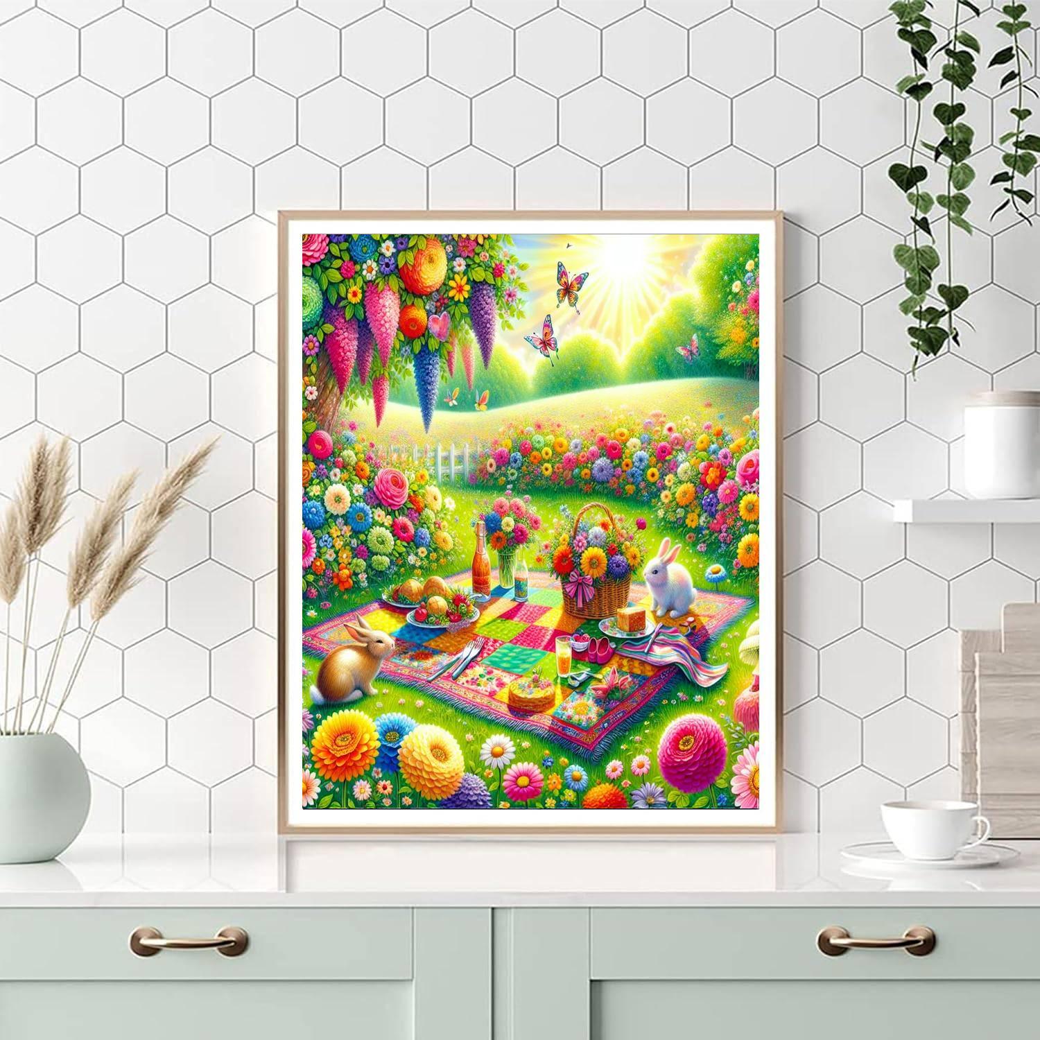 Charming Meadow Picnic Paint By Numbers