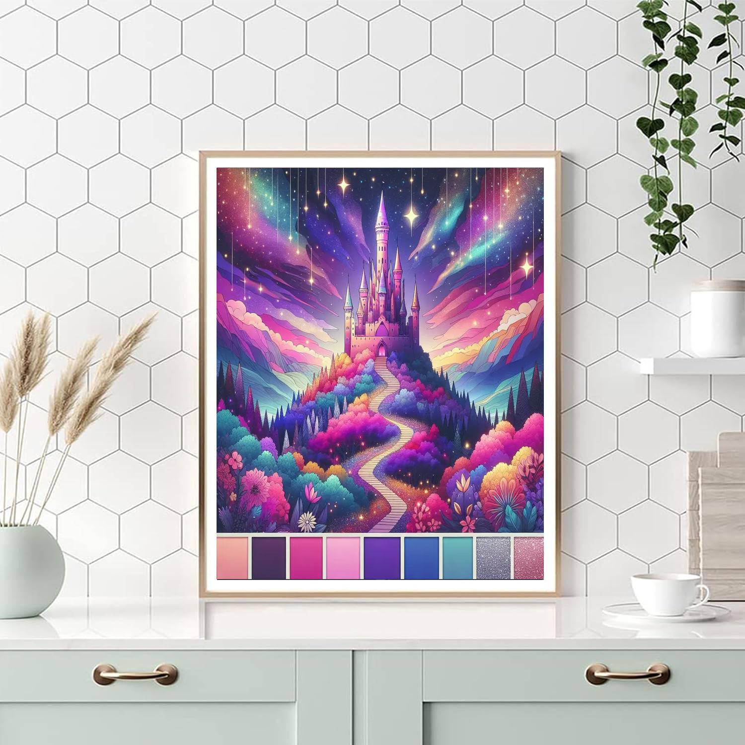 Dreamy Magical Castle Number Painting