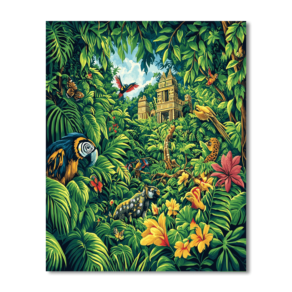 Henri Rousseau Inspired Animal Kingdom  Numbered Painting Kits
