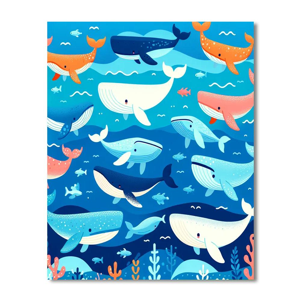 Whimsical Whale Watch Paint By Color