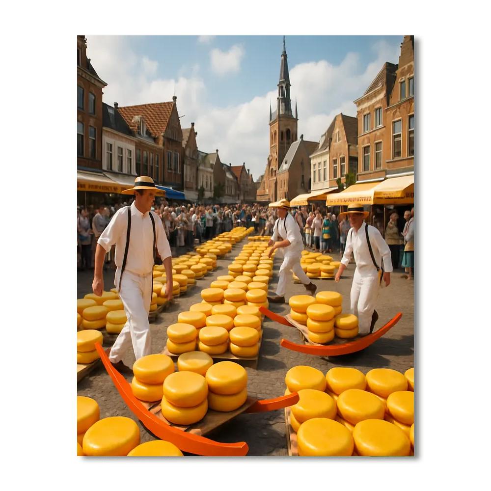 Alkmaar Cheese Market - Alkmaar, Netherlands Painting Number Kit