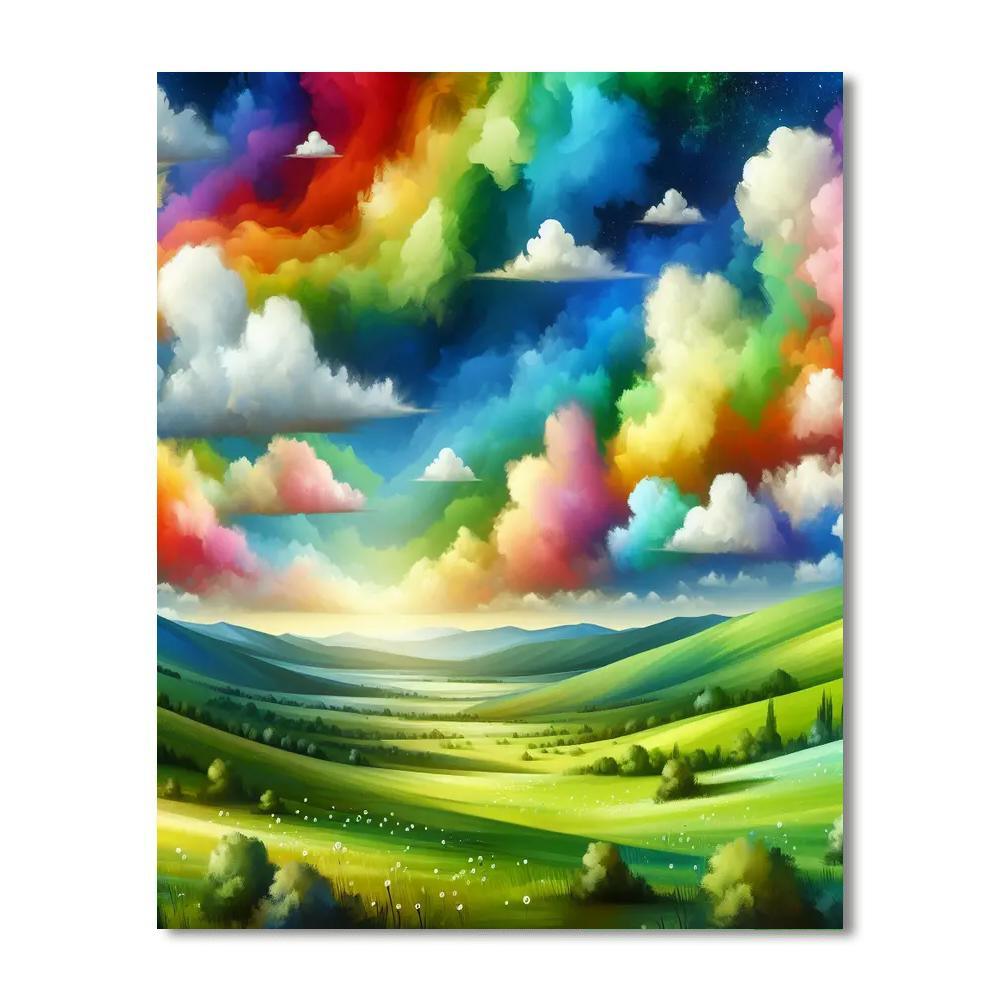 Dreamy Rainbow Sky Paint By Numbers Art