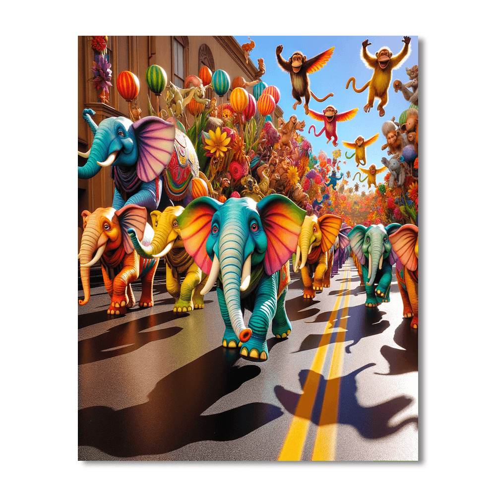 Joyous Parade Of Animals DIY Paint By Numbers