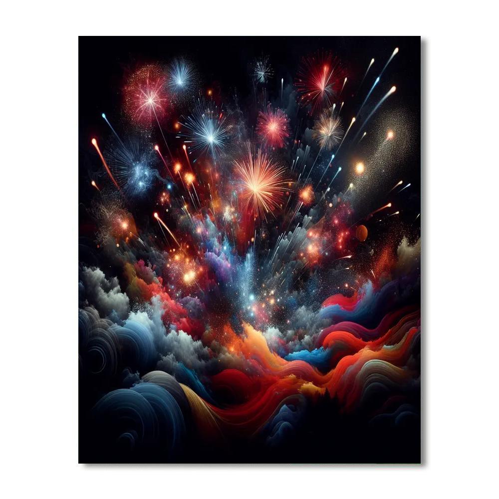 Spectacular Fireworks Display Paint By Numbers