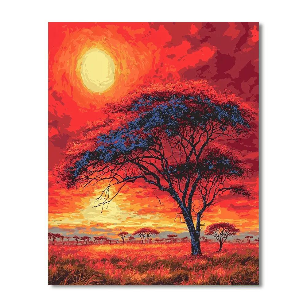 Basquiat Inspired Exotic Savannah Sunset  DIY Paint By Numbers