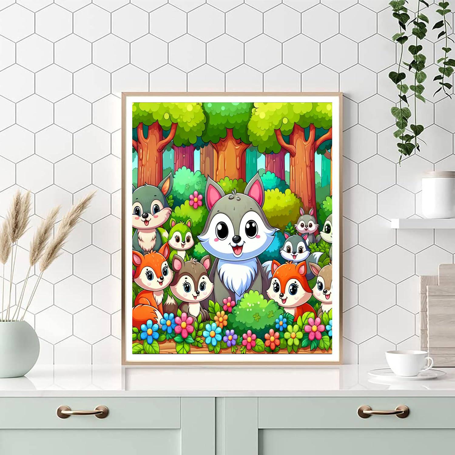 Peaceful Woodland Critters Paint By Number