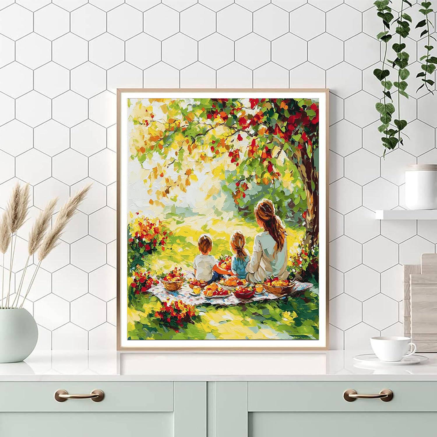 A Heartfelt Picnic Number Painting