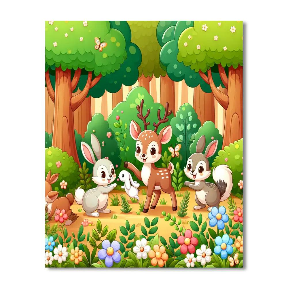 Charming Forest Scene Numbered Painting Kits