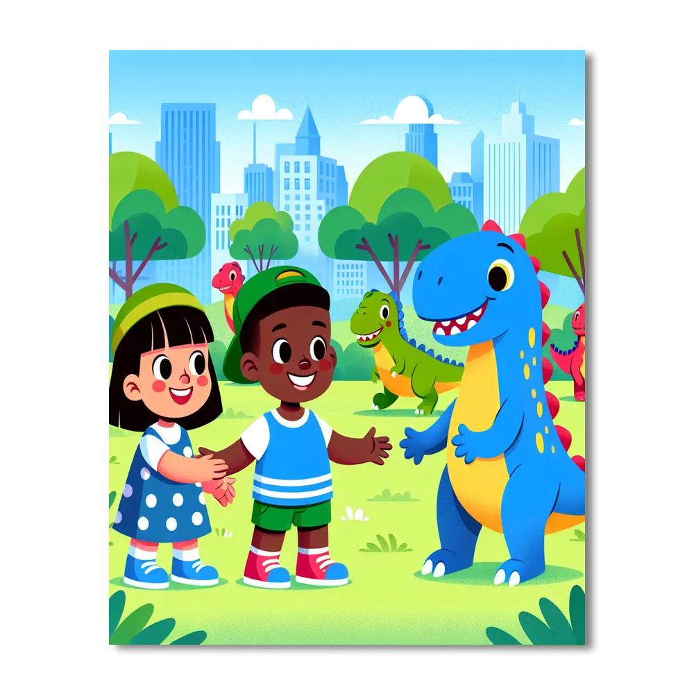 Dinosaur Park Extravaganza Number Painting