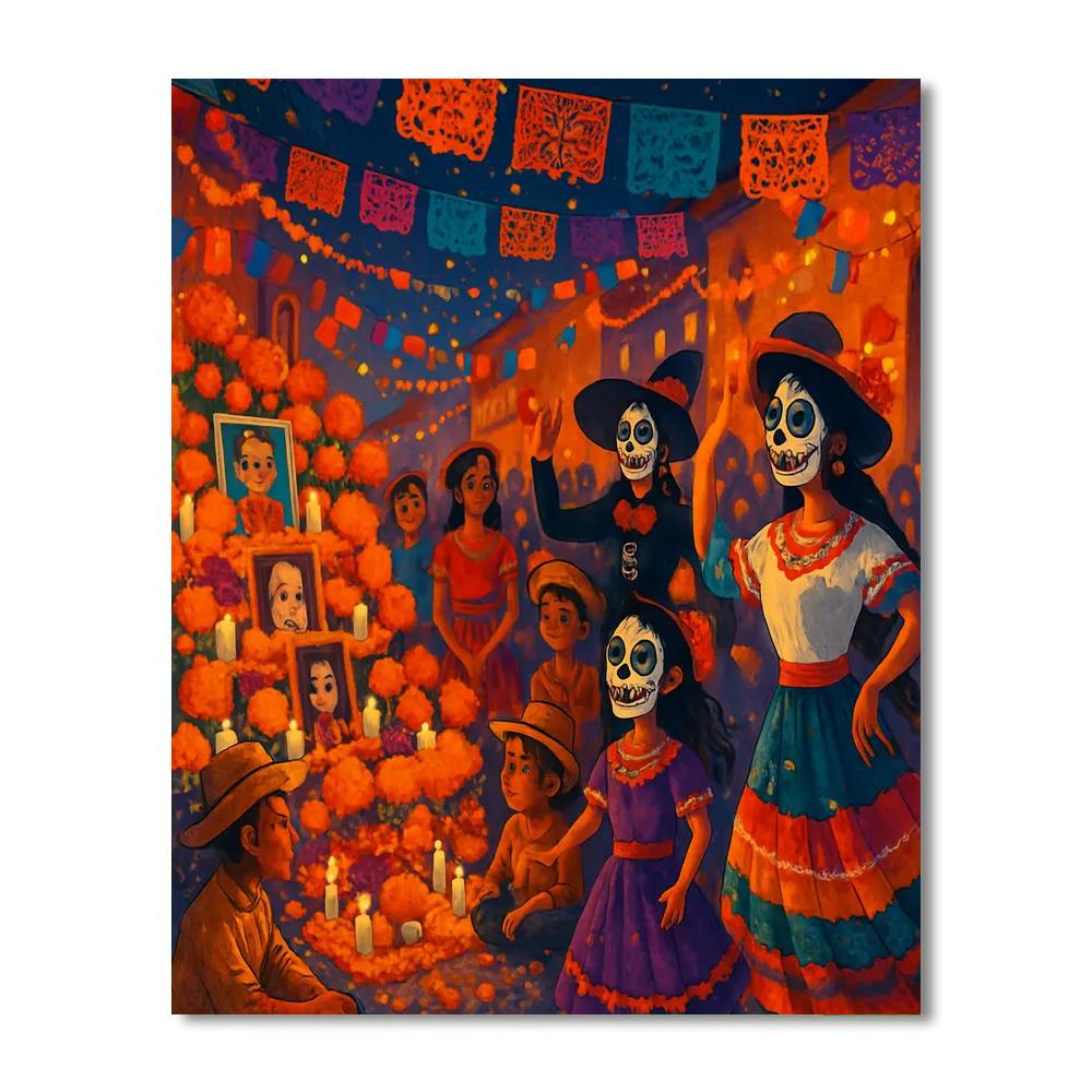 Día De Muertos Painting Number Kit