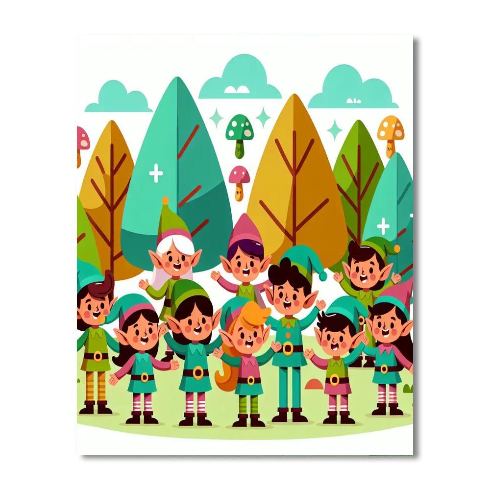 Woodland Elf Party Painting Number Kit