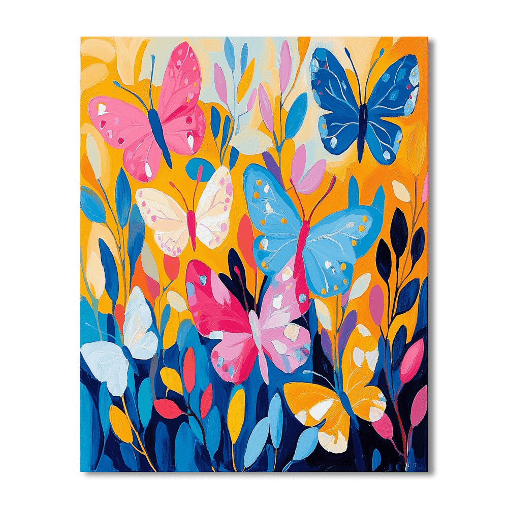 Henri Matisse Inspired Luminous Butterflies  DIY Paint By Numbers