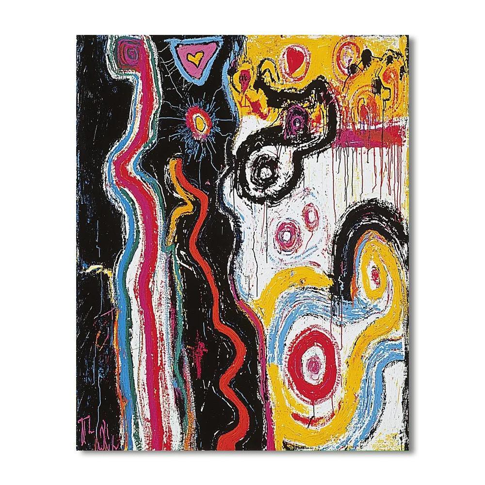 Jean-Michel Basquiat Inspired Threads Of Emotion  Numbered Painting Kits