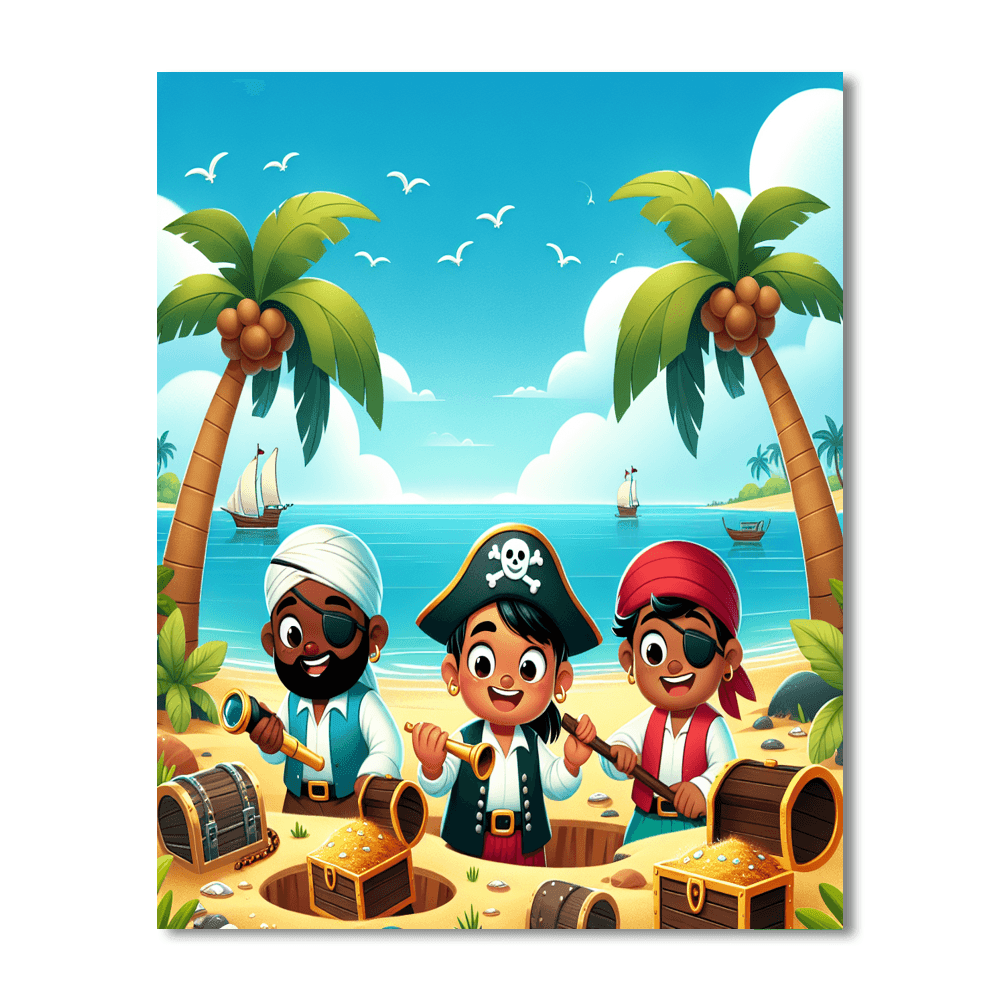 Joyful Treasure Hunt Numbered Painting Kits