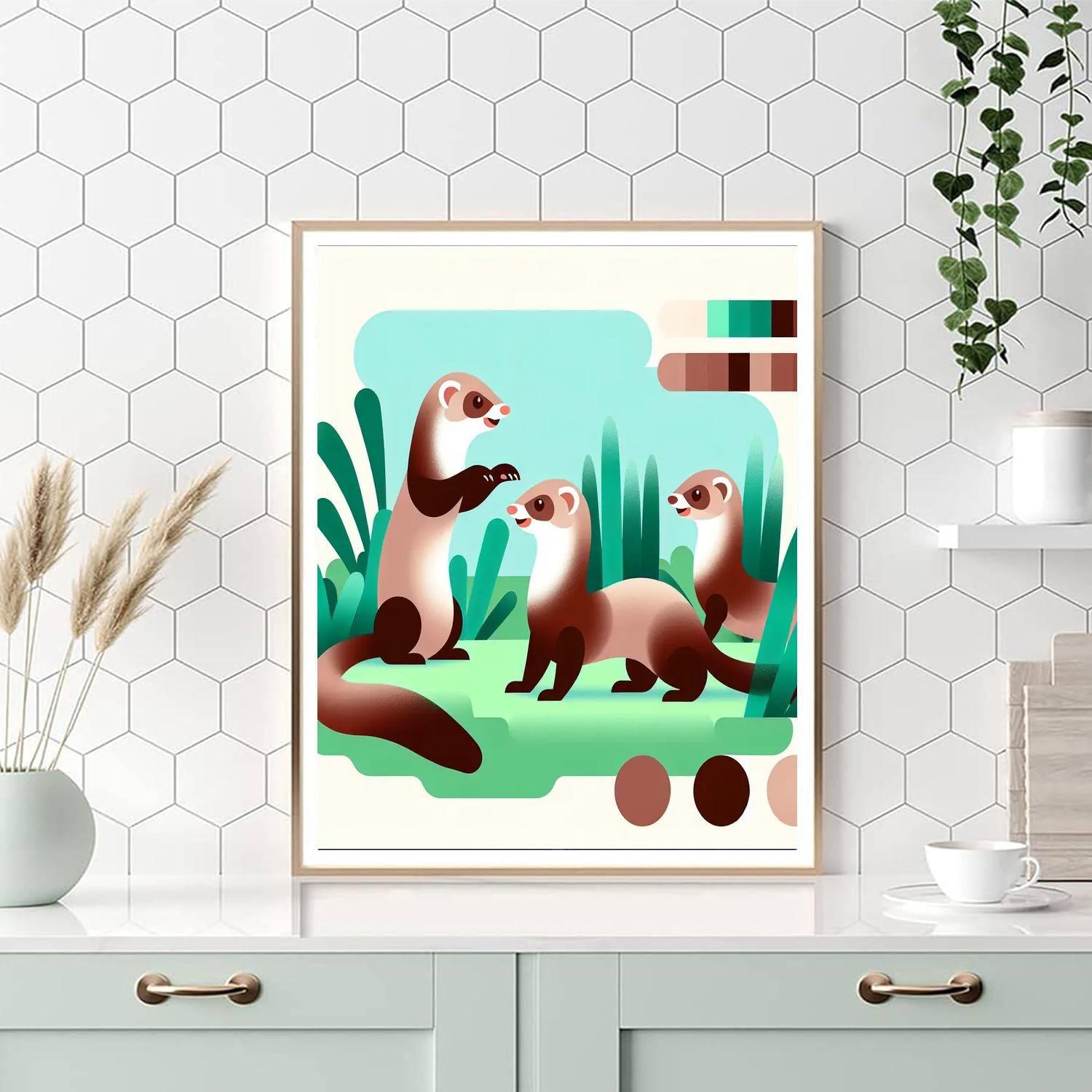 Friendly Ferret Frolic Paint By Color