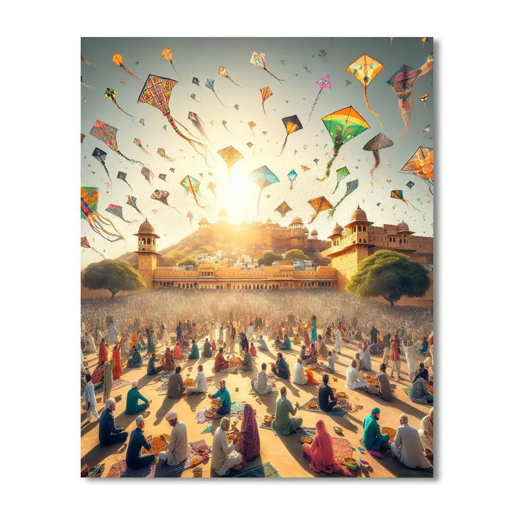 Kite Festival - Jaipur, India Painting By Numbers Kit