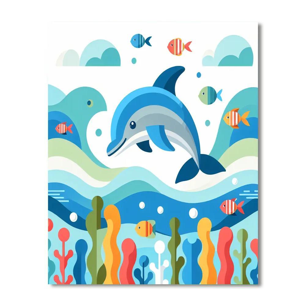 Undersea Adventure Dolphin Painting By Numbers Kit