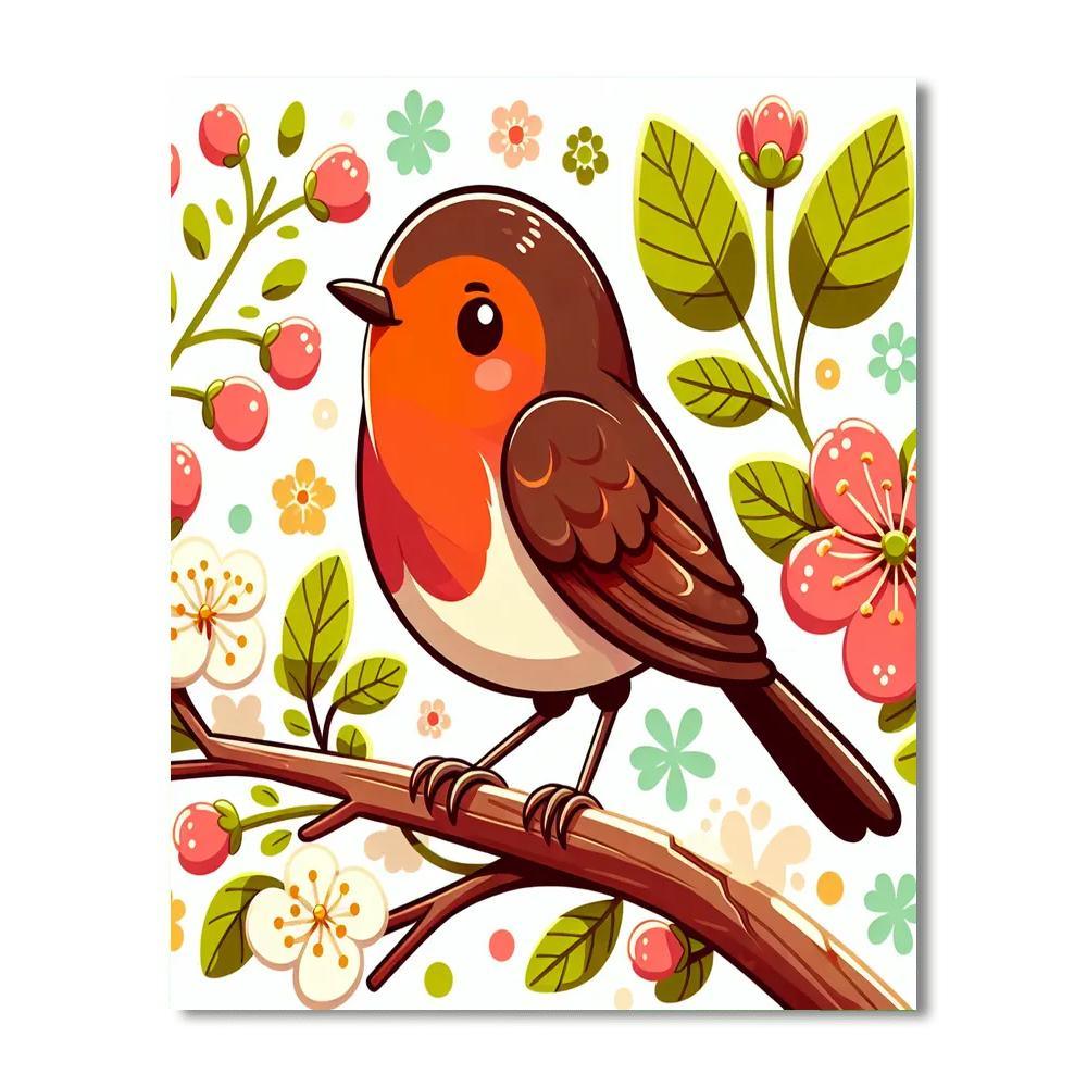 Radiant Robin Numbered Painting Kits