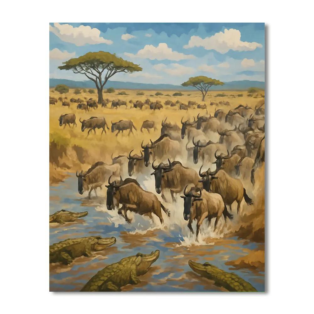 Wildebeest Migration - Tanzania Paint By Numbers Kits