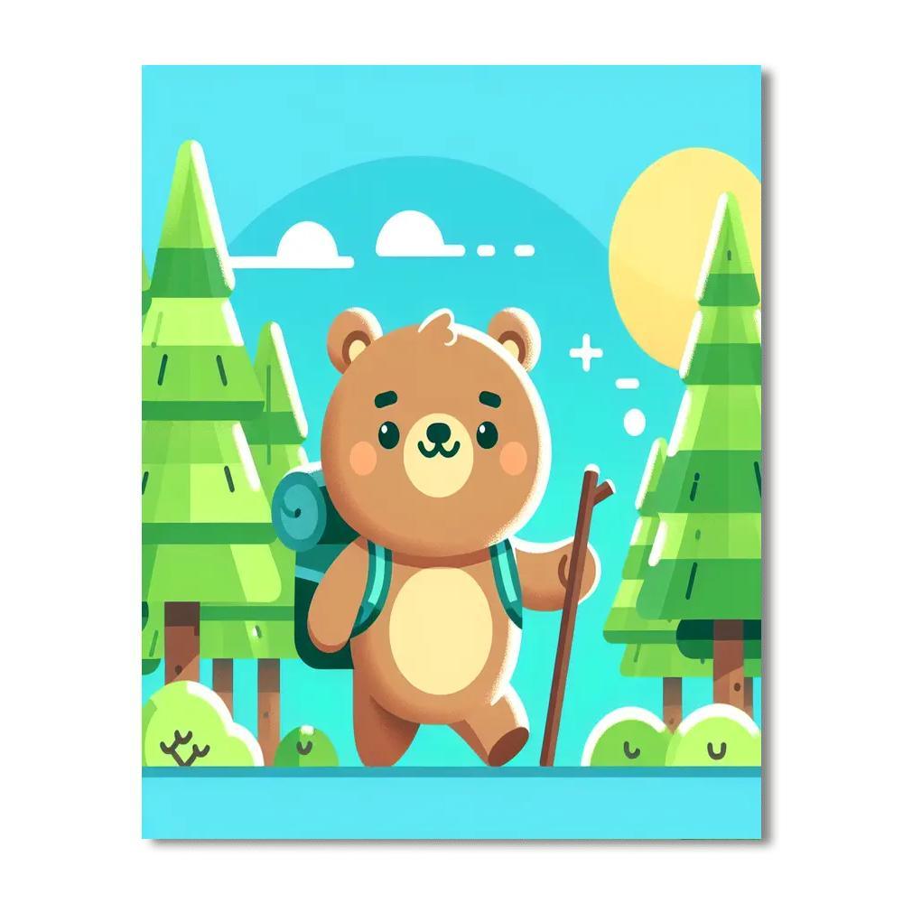 Friendly Explorer Bear Paint By Number