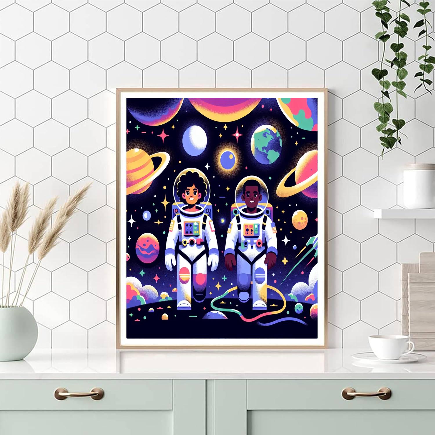 Galactic Adventures In Space Painting By Numbers Kit