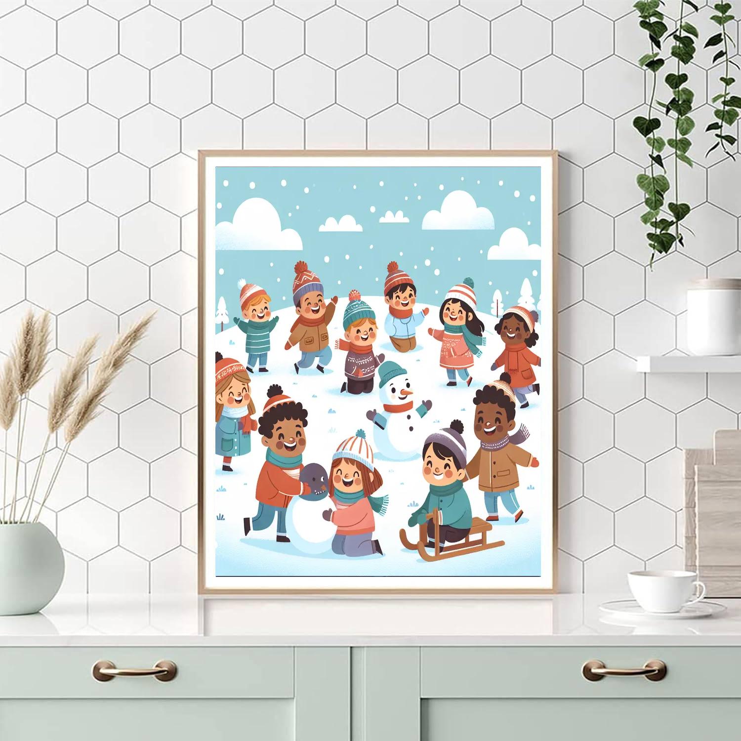 Colorful Winter Festivities Paint By Number