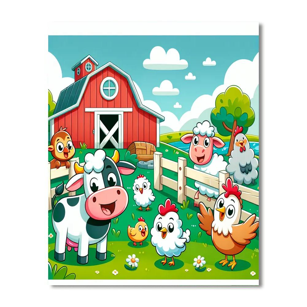 Farm Friends' Day Out Numbered Painting Kits