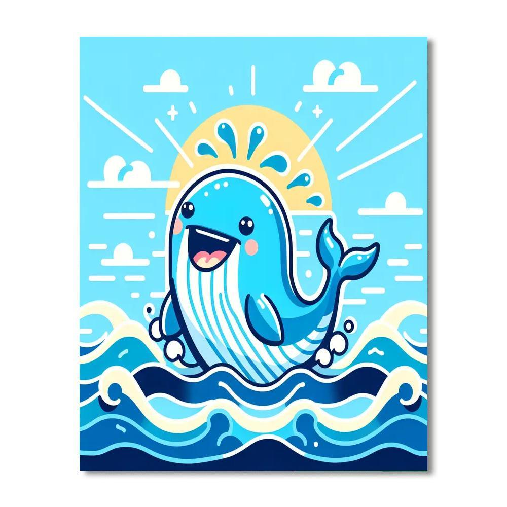 Cheerful Whale Paint By Numbers