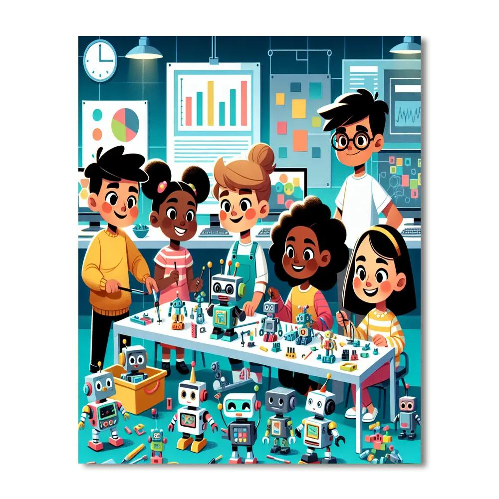 Robotics Lab Discovery Paint By Numbers