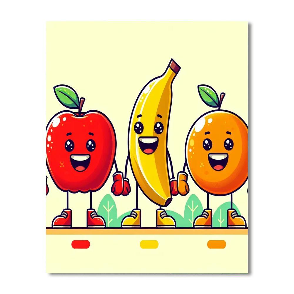 Silly Fruit Characters DIY Paint By Numbers