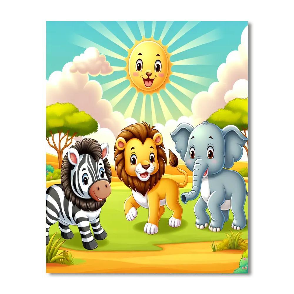 Vibrant Animal Safari Paint By Numbers Kits
