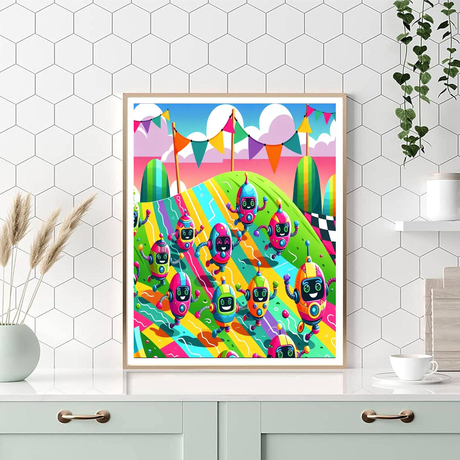 Racing Robot Rally Painting Number Kit