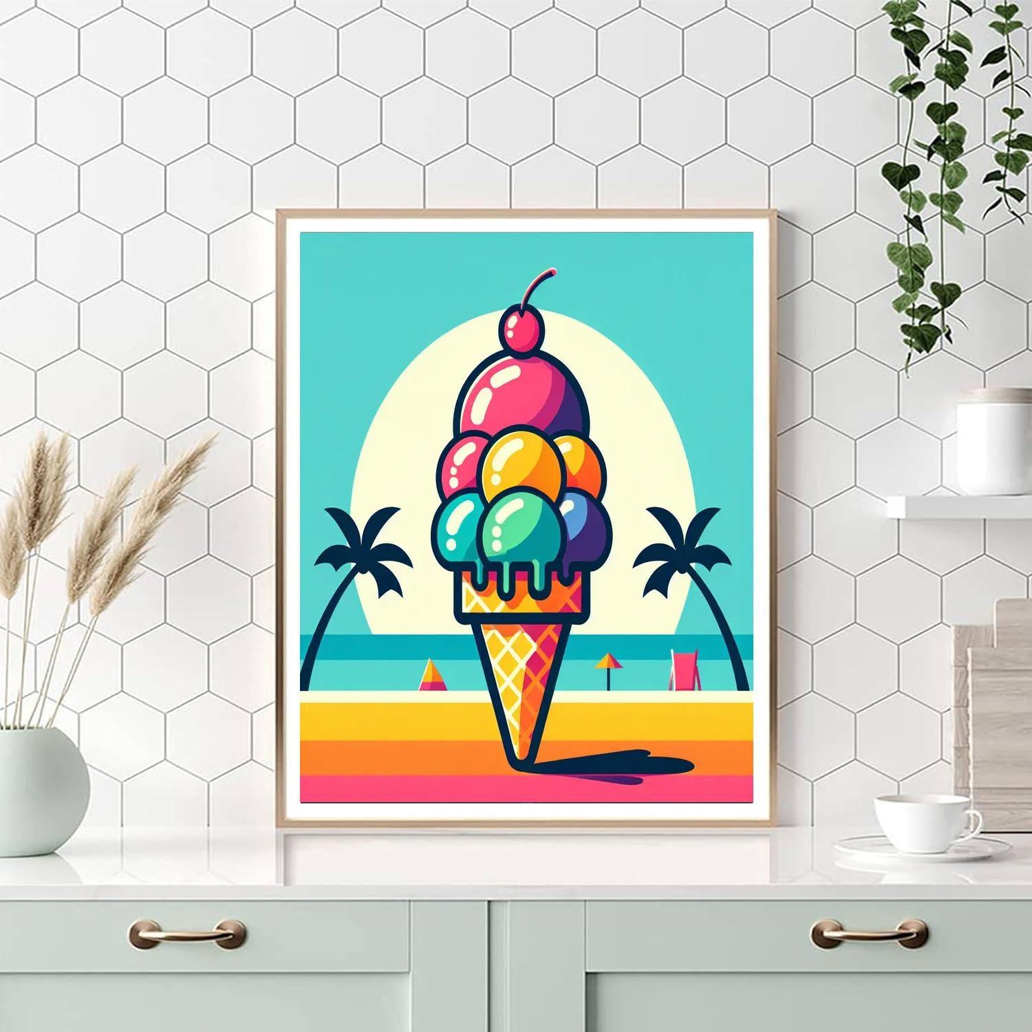 Sparkling Summer Ice Cream Paint By Numbers Art