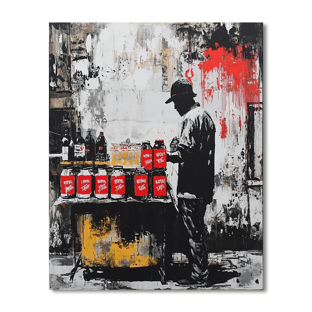 Banksy Inspired Urban Paradox  Paint By Color
