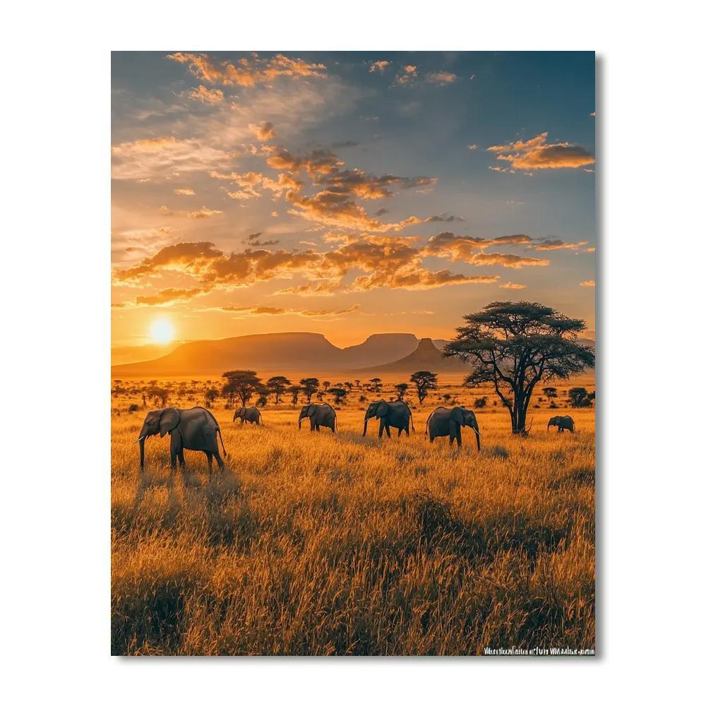 Tsavo National Park - Kenya Numbered Painting Kits