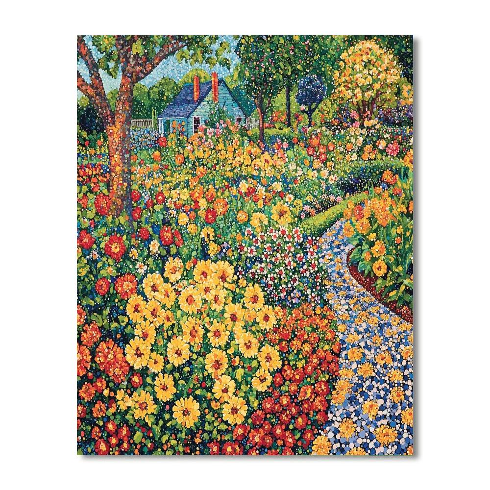 Georges Seurat Inspired Sun-Kissed Blooms  Number Painting