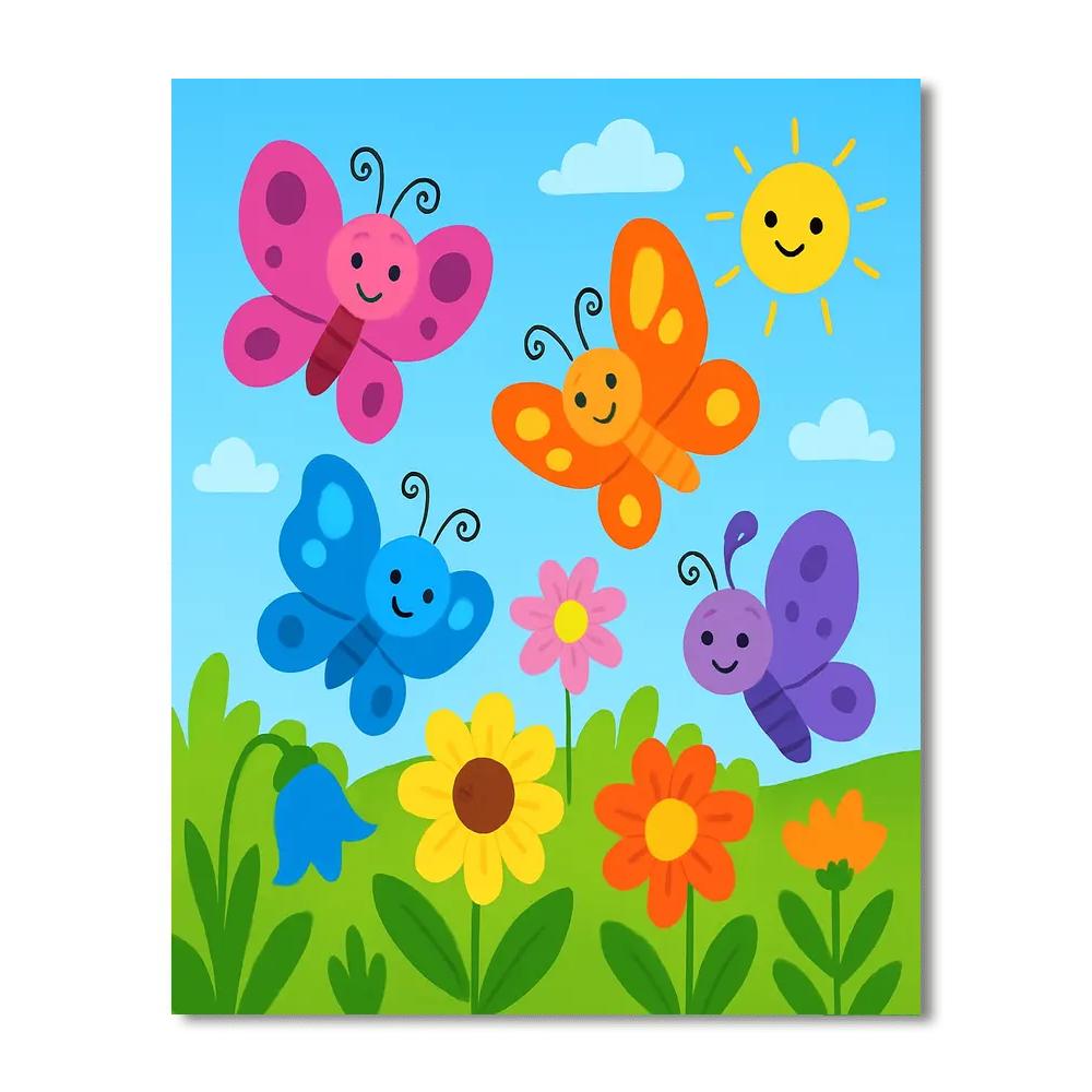 Bright And Breezy Butterfly Garden DIY Paint By Numbers