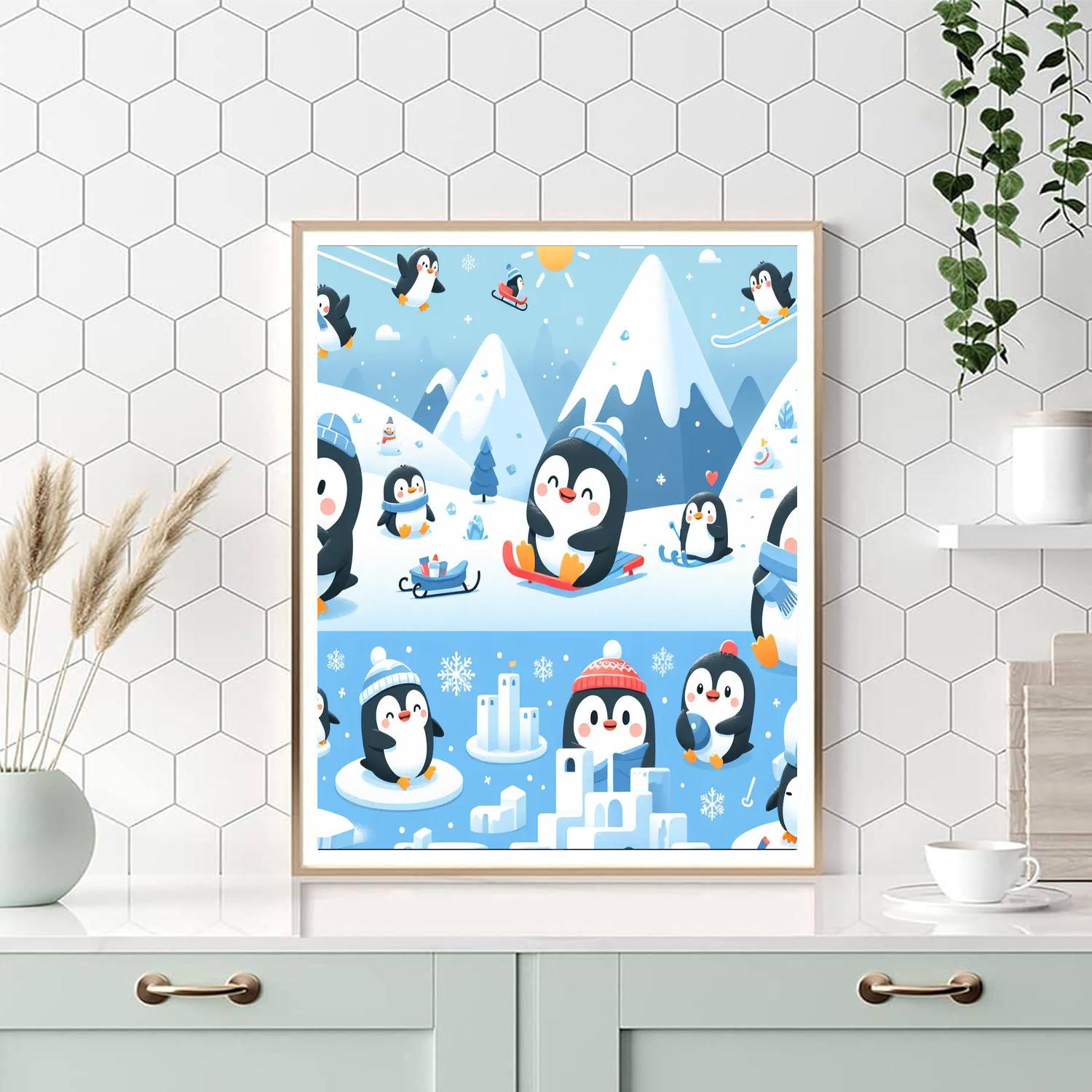 Penguin's Polar Adventure DIY Paint By Numbers