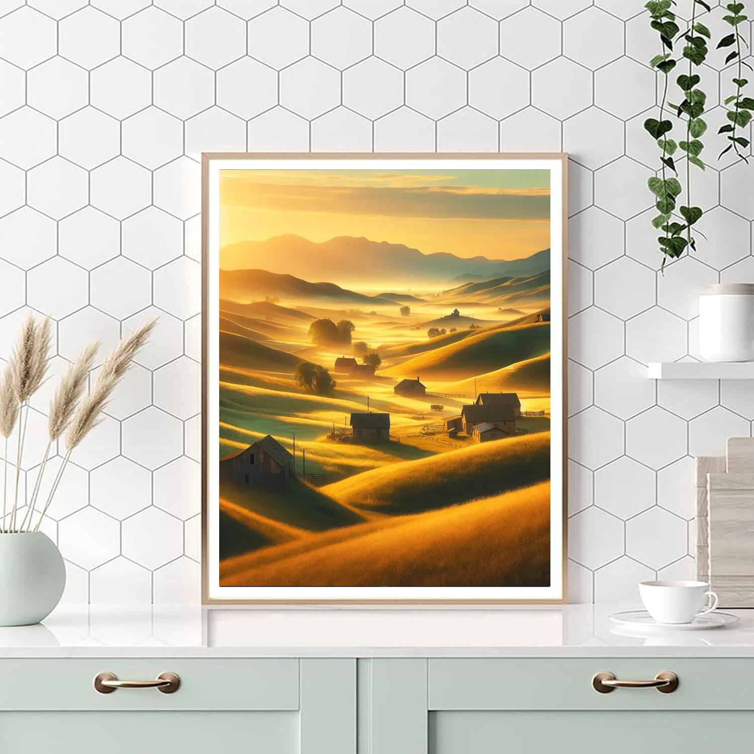 Countryside Sunrise Serenity Numbered Painting Kits