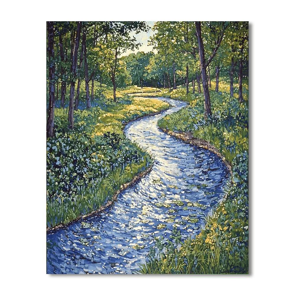 Georges Seurat Inspired Enchanted River Symphony  Painting Number Kit