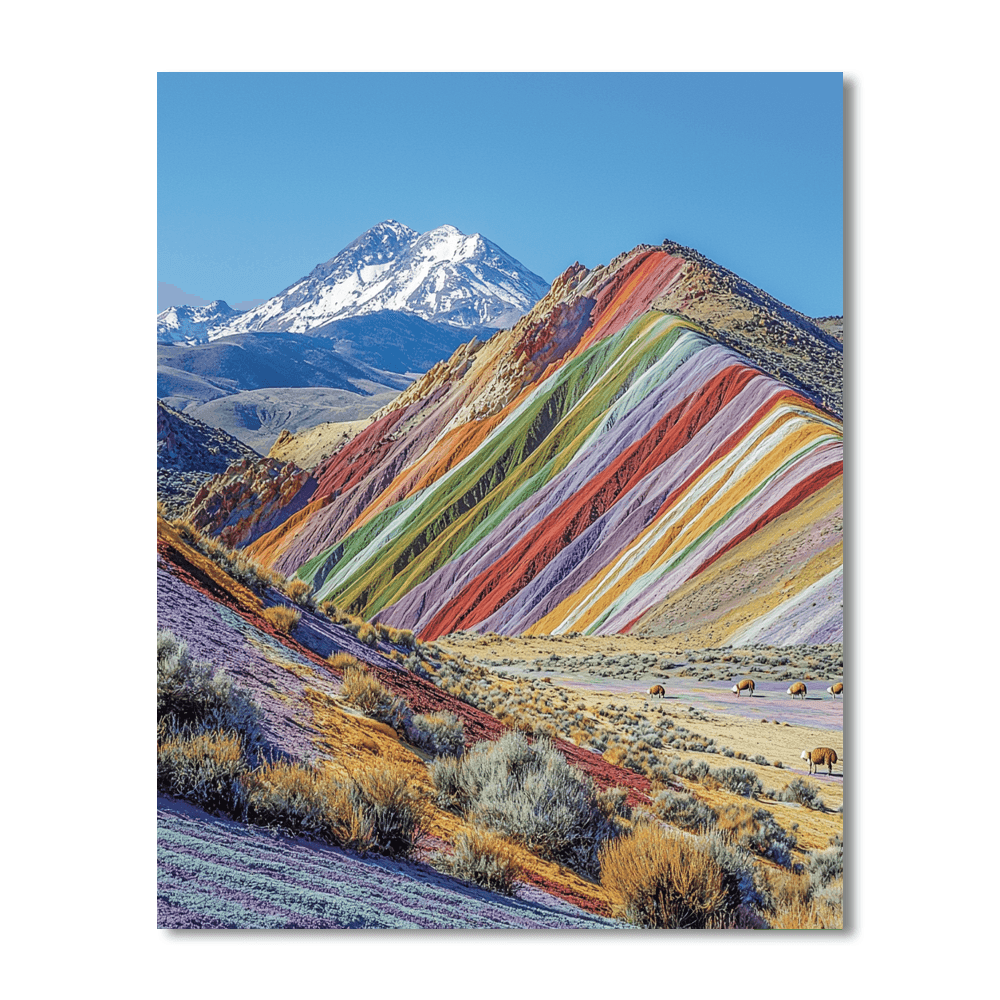 Rainbow Mountain - Cusco Paint By Numbers Art