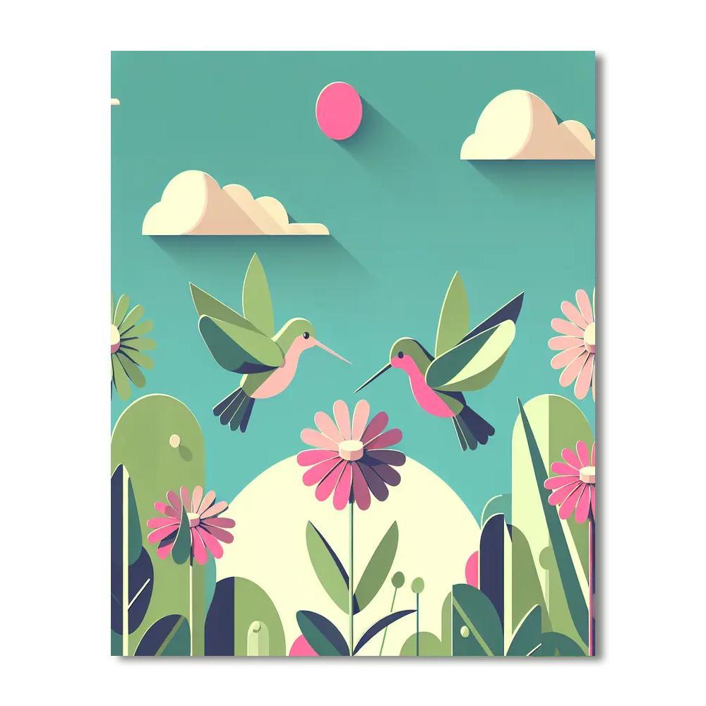 Harmonious Hummingbirds Paint By Numbers Art