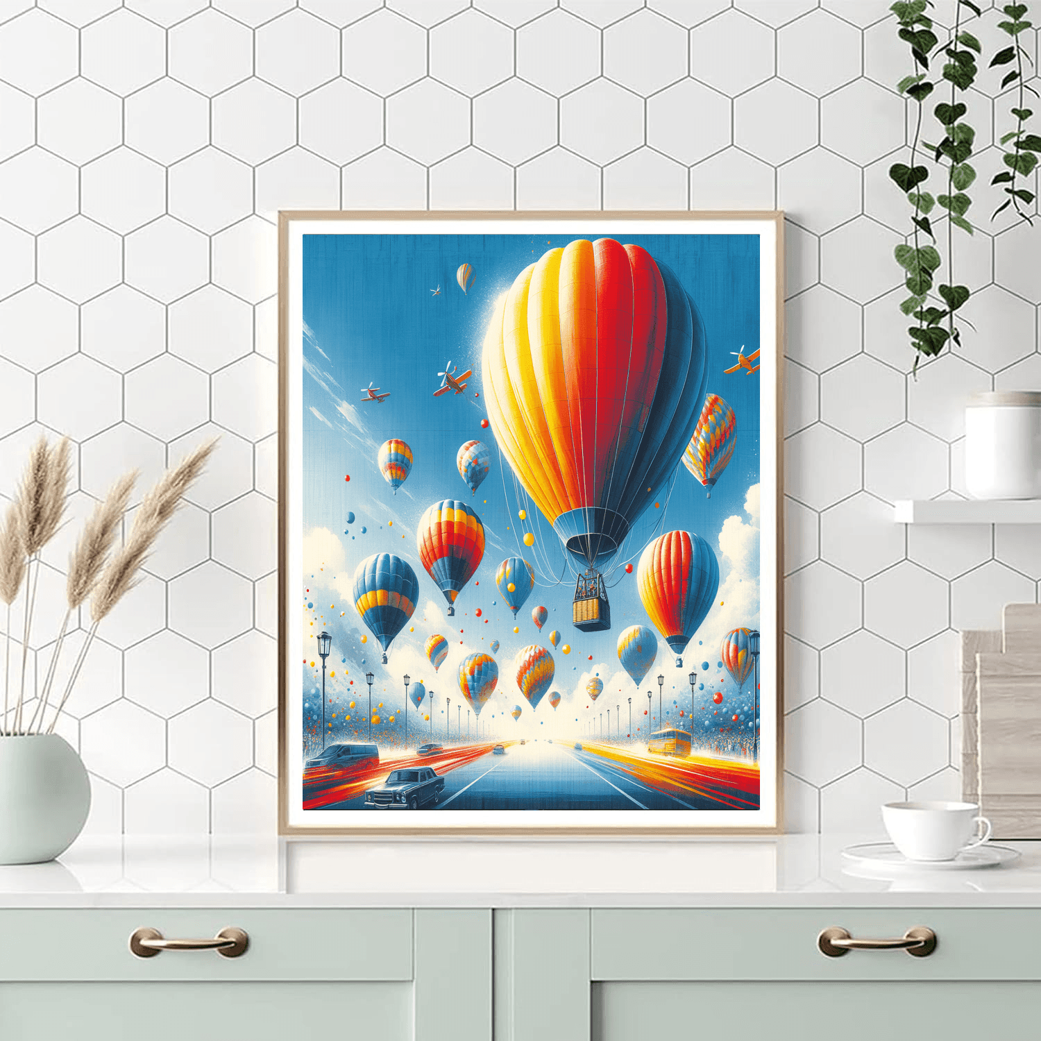 Cheerful Hot Air Balloon Festival Paint By Color