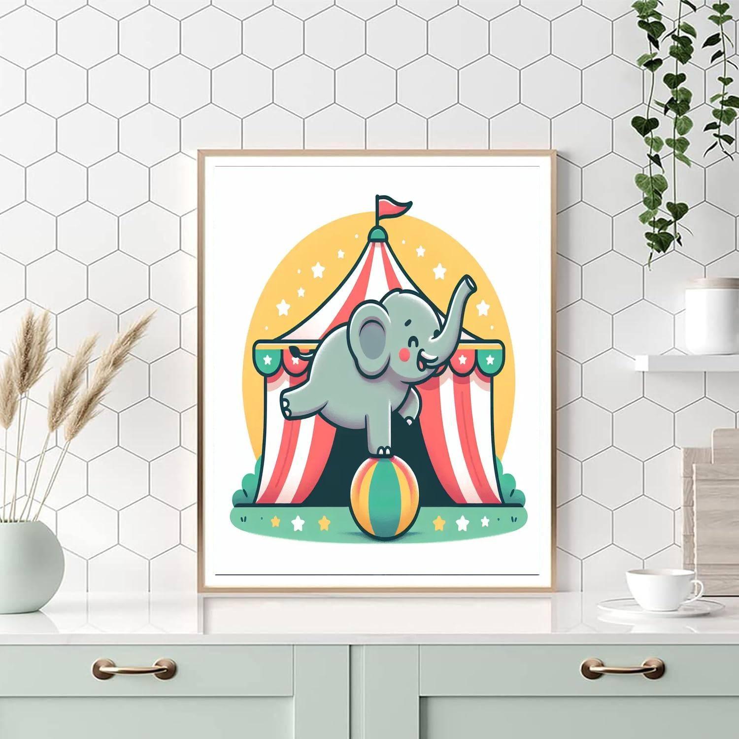 Cheery Circus Elephant Paint By Numbers Kits